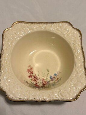 Vintage Crown Ducal Florentine Picardy Serving Bowls Set of 2 Gold Trim England